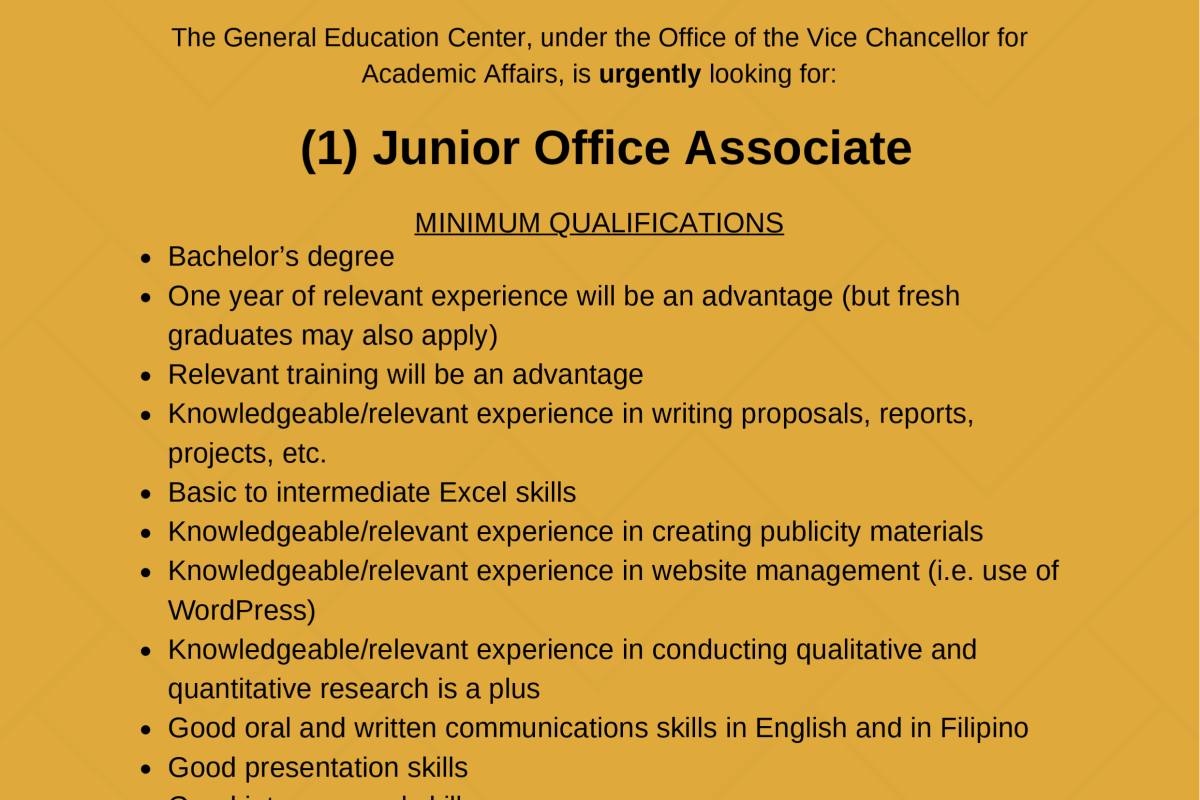 General Education Center-Diliman STAFF HIRING