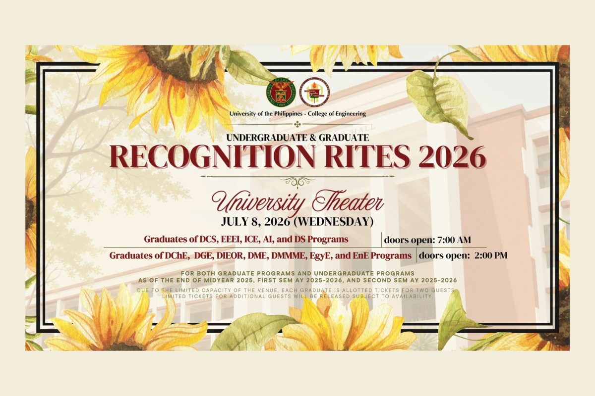University of the Philippines Diliman College of Engineering Undergraduate & Graduate Recognition Rites 2026