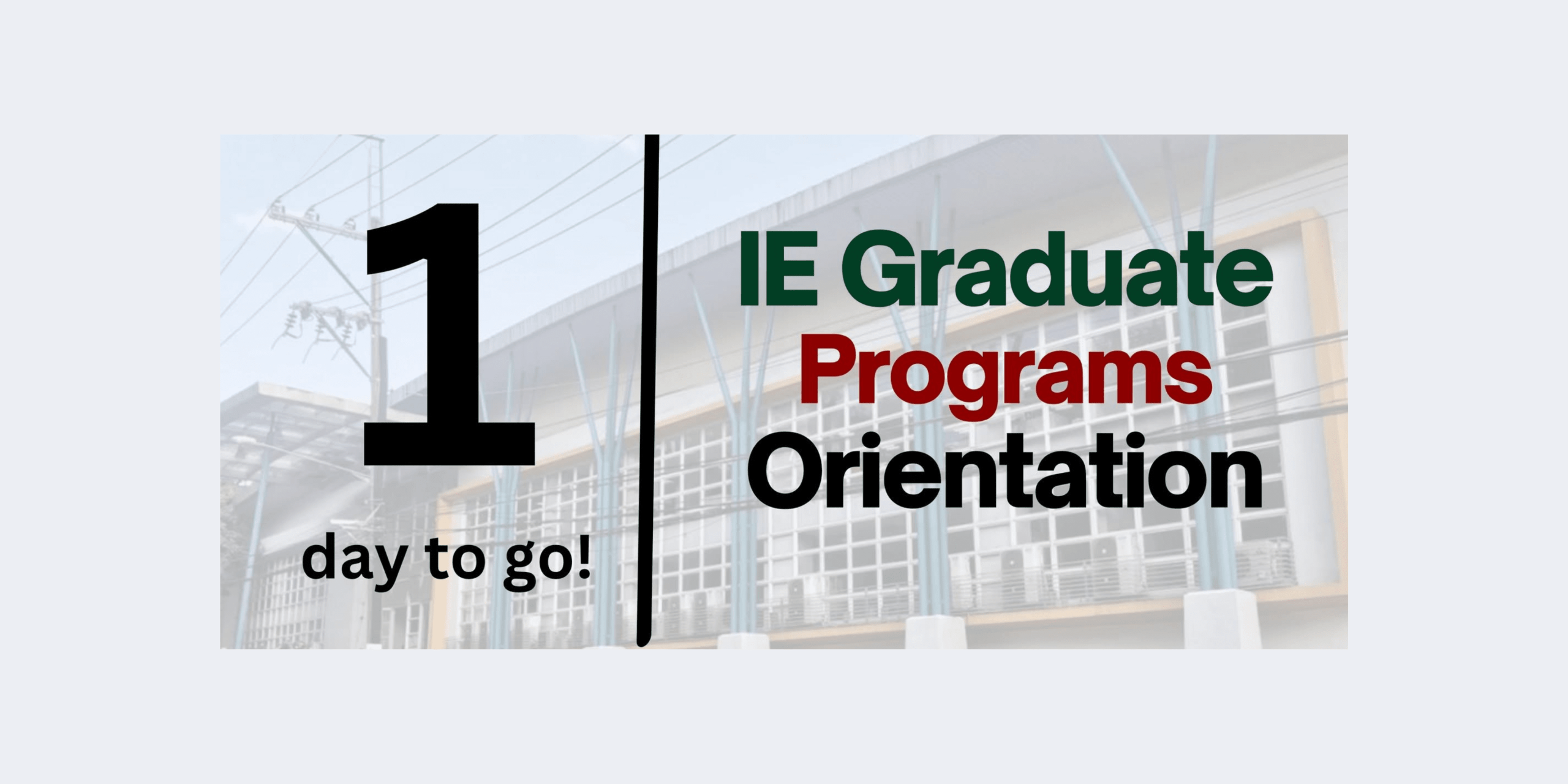 1 DAY TO GO!